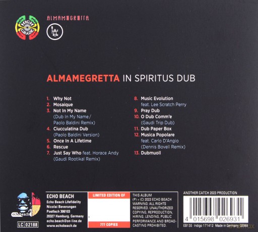 Almamegretta: In Spiritus Dub [CD]