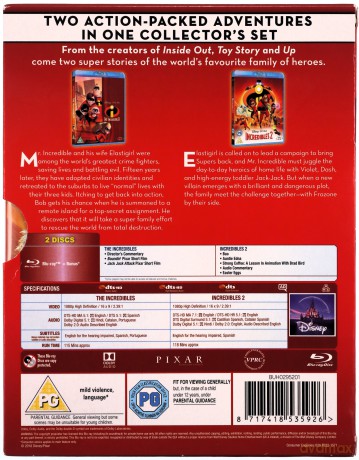 Incredibles 1&2 Bd Double Pack (Iniemamocni 1 2) (Iniemamocni 1-2) [Blu-Ray]