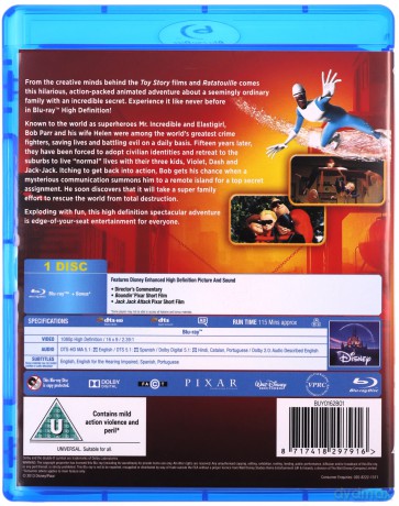 Incredibles 1&2 Bd Double Pack (Iniemamocni 1 2) (Iniemamocni 1-2) [Blu-Ray]