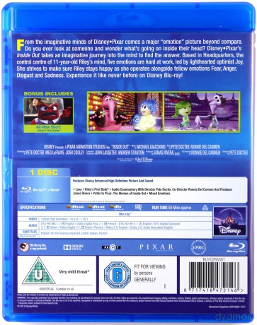 Inside Out (W głowie się nie mieści) (Disney) [Blu-Ray]