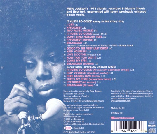Millie Jackson: It Hurts So Good [CD]