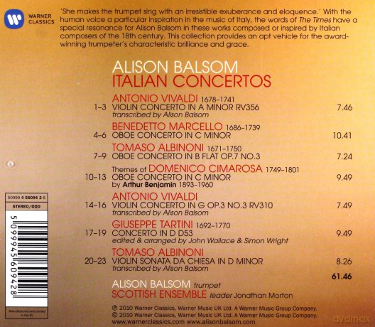 Alison Balsom: Italian Concertos [CD]