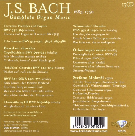Stefano Molardi: J.S. Bach: Complete Organ Music [15CD]