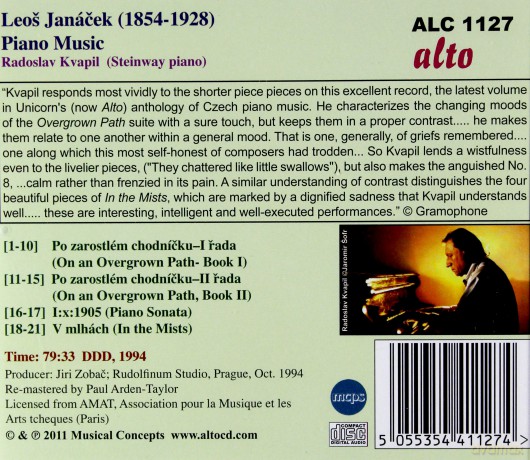 Radoslav Kvapil: Janacek Piano Favourites Overgrown Path [CD]