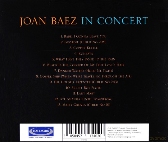 Joan Baez: Joan Baez In Concert [CD]