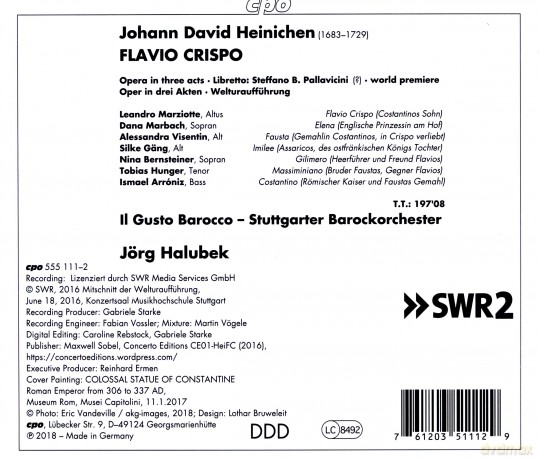 Johann David Heinichen: Flavio Crispo [3CD]