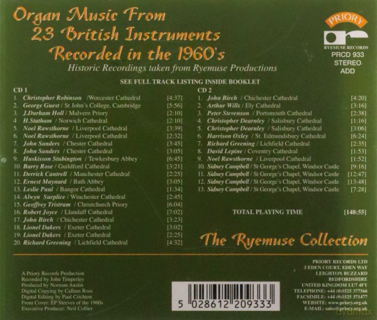 Christopher Robinson: Historic Organ Music From 23 British Instruments - Recorded In The 1960s: Worcester Cathedral [CD]