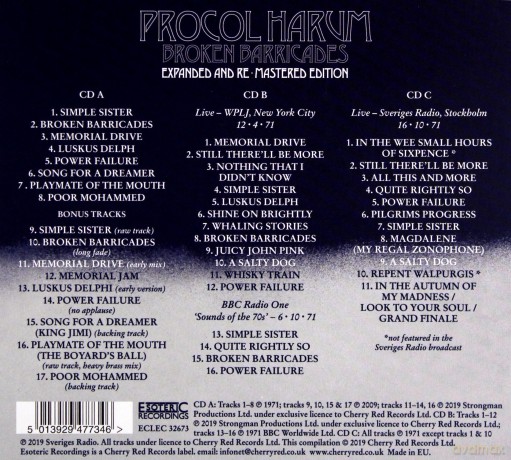 Procol Harum: Broken Barricades (Remastered & Expanded Edition) [3CD]