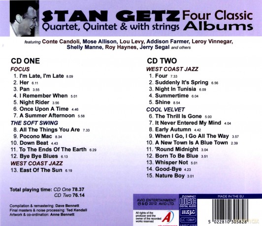 Stan Getz: Four Classic Albums (Focus / The Soft Swing / West Coast Jazz / Cool Velvet) [2CD]