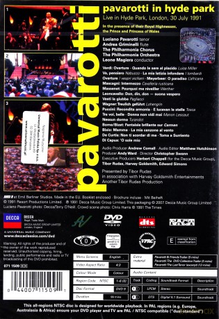 Luciano Pavarotti: Pavarotti In Hyde Park [DVD]