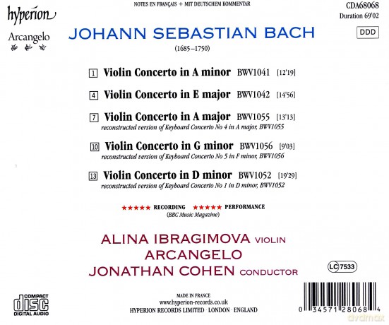 Ibragimovaarcangelocohen: J.S. Bachviolin Concertos [CD]