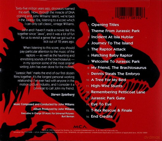 Jurassic Park soundtrack (John Williams) [CD]