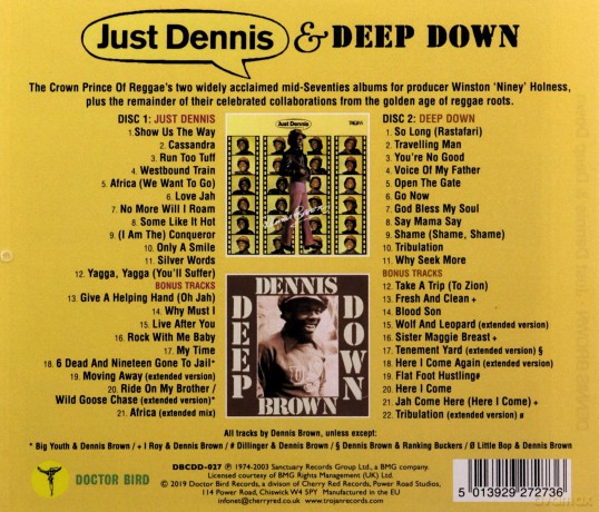 Dennis Brown: Just Dennis / Deep Down (Expanded Edition) [2CD]