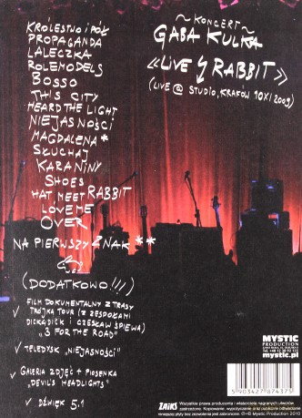 Gaba Kulka: Live Rabbit (digipack) [DVD]