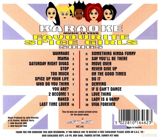 Karaoke To Your Favourite Spice Girls Songs [CD]