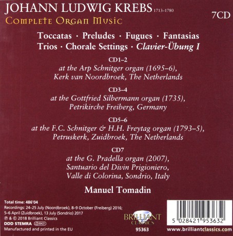 Manuel Tomadin: Krebs: Complete Organ Music [7CD]