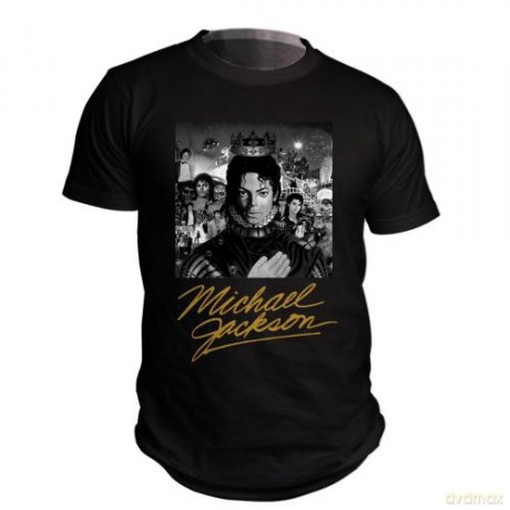 Michael Jackson: Cover Gold Signature Black (S) [T-Shirt]
