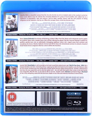 I Spit On Your Grave 1 2 3 (Bez litości 1-3) [3xBlu-Ray]
