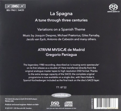 Gregorio Paniagua: La Spagna: A Tune Through Three Centuries [CD]