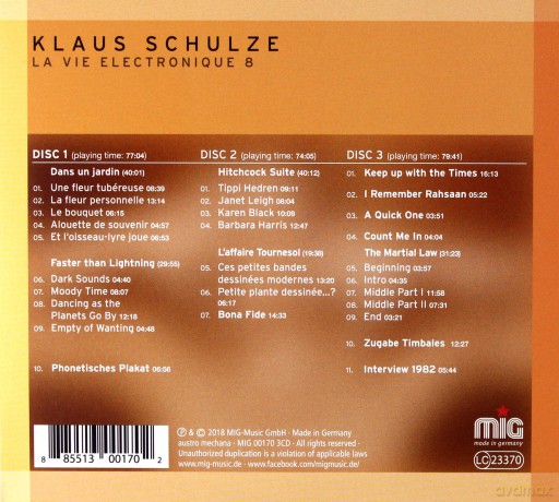 Klaus Schulze: La Vie Electronique 8 [3CD]
