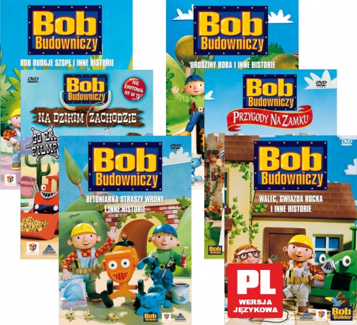 Bob Budowniczy: Betoniarka straszy wrony / Na Dzikim Zachodzie / Walec, gwiazda rocka / Bob buduje szopę / Przygody na zamku / Urodziny Boba [6DVD]
