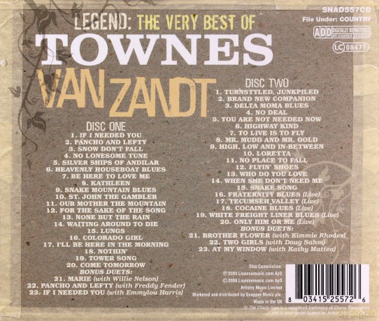 Townes Van Zandt: Legend - Best Of [2CD]