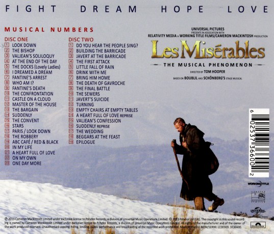 Les Miserables soundtrack (Motion Picture Cast Recording) [2CD]