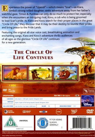 Lion King 2 (Król lew II: Czas Simby) [DVD]