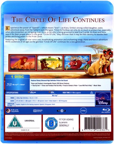 Lion King 2 (Król lew II: Czas Simby) [Blu-Ray]