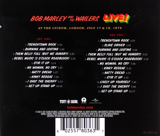 Bob Marley & The Wailers: Live [2CD]