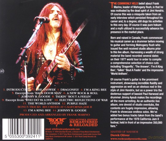 Frank Marino Mahogany Rush: Live [CD]