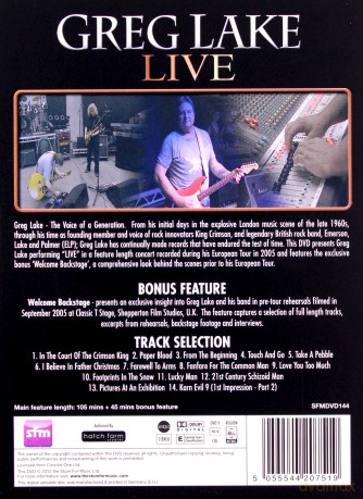 Greg Lake: Live [DVD]