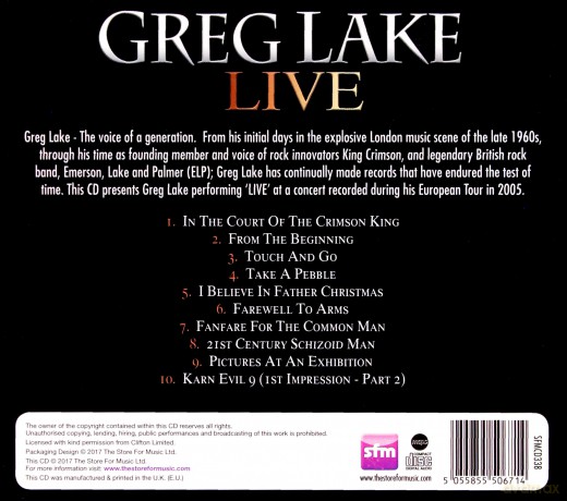 Greg Lake: Live [CD]
