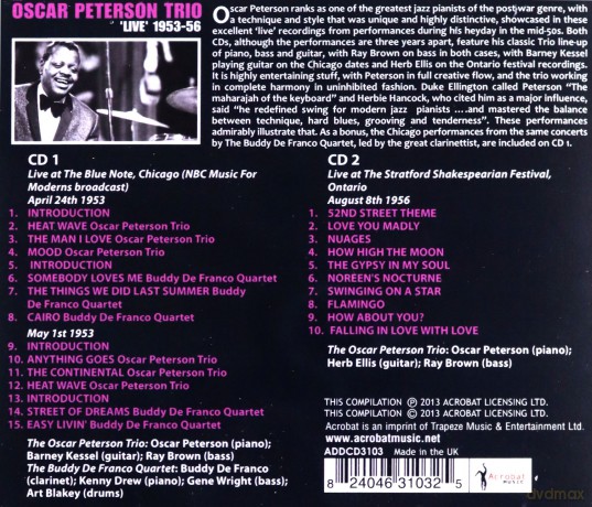 Oscar Peterson Trio: Live 1953-1956 [2CD]