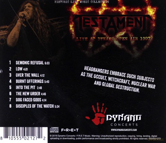 Testament: Live At Dynamo Open Air 1997 [CD]