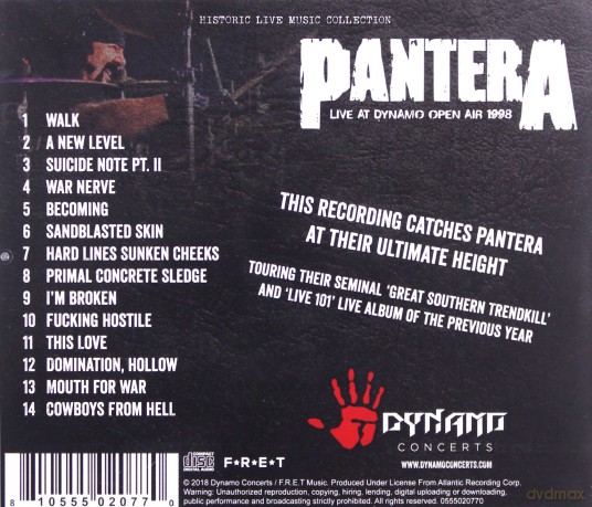 Pantera: Live At Dynamo Open Air 1998 [CD]