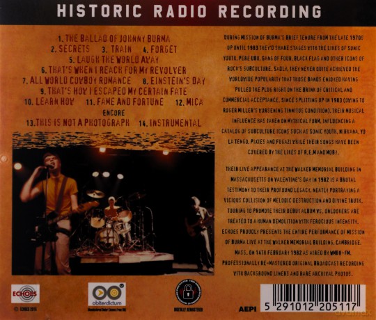 Mission Of Burma: Live At Mit. 1982 [CD]