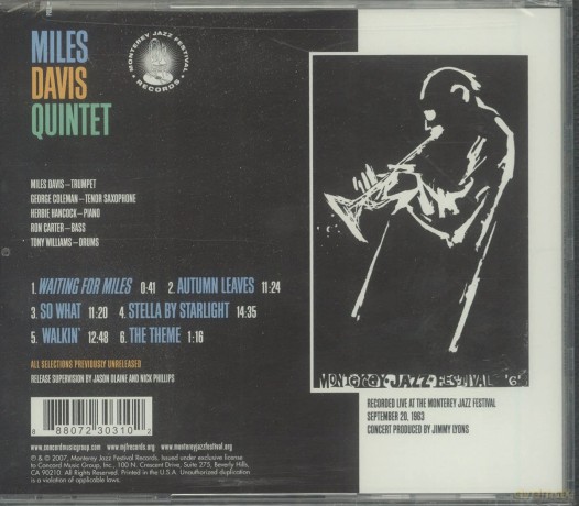 Miles Davis Quintet: Live At The 1963 Monterey Jazz Festival [CD]