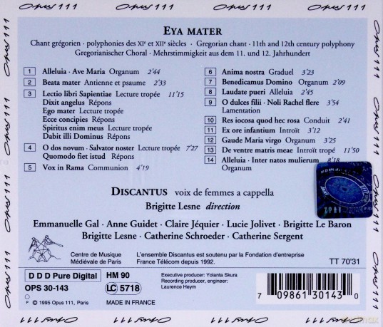 Br. Lesne Discantus: Eya Mater [CD]
