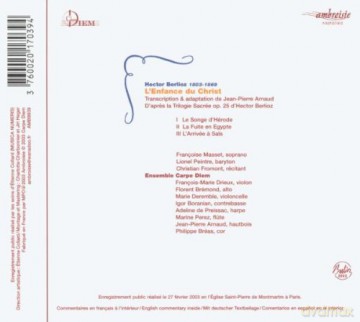 Ensemble Carpe Diem: L'enfance Du Christ [CD]