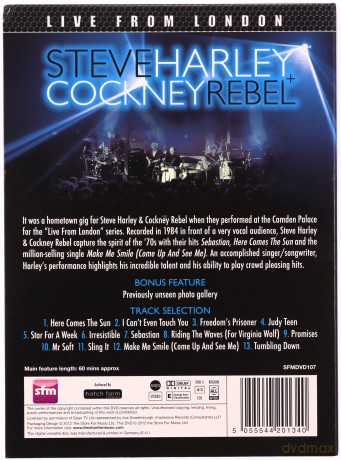 Steve Harley: Live From London [DVD]