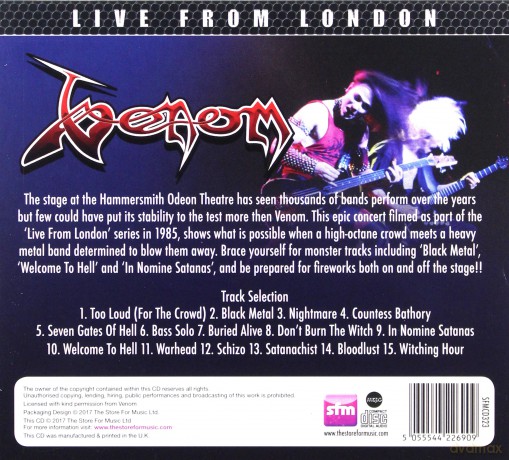 Venom: Live From London (Hammersmith Odeon) [CD]