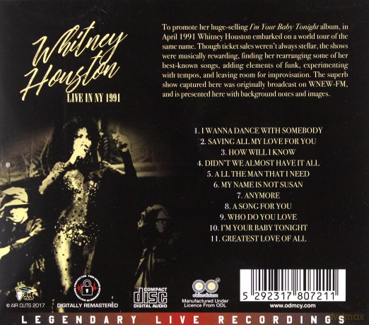 Whitney Houston: Live In Ny 1991 [CD]