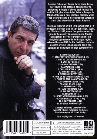 Leonard Cohen: Live In San Sebastian 1988 [DVD]