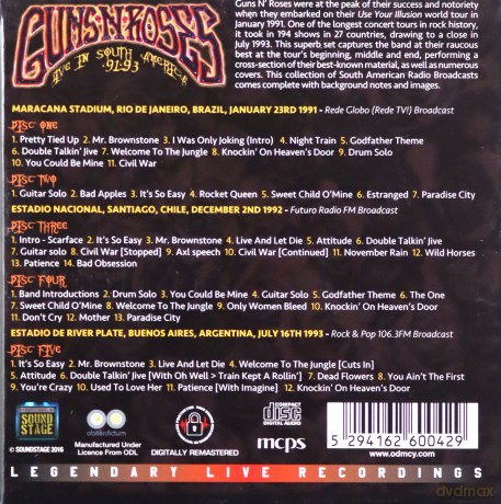 Guns'n'Roses: Live In South America 91-93 [5CD]