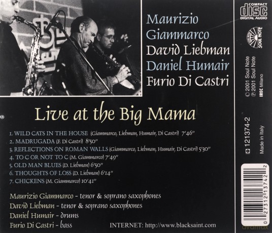 Maurizio Giammarco: Live At The Big Mama [CD]
