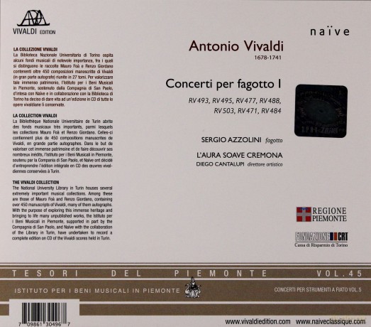 Vivaldi: Concerti Per Fagotto I [CD]