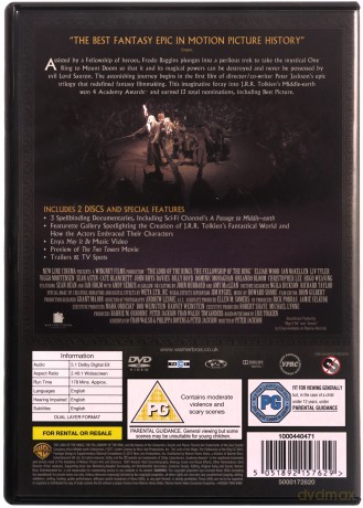Lord Of The Rings Fellowship Of (Władca pierścieni: Drużyna Pierścienia) [2DVD]