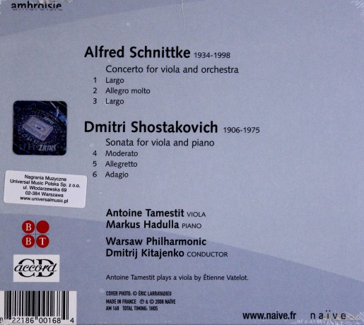 Tamestit, Hadula, Kitajenko, Warsaw Phil: Schnittke, Shostakovich [CD]