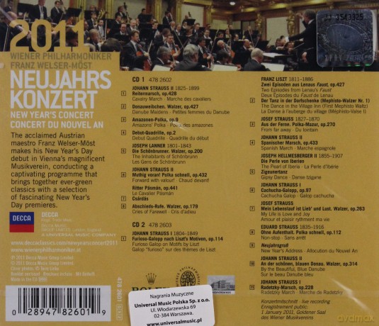 Wiener Philharmoniker: New Year's Day Concert 2011 [2CD]